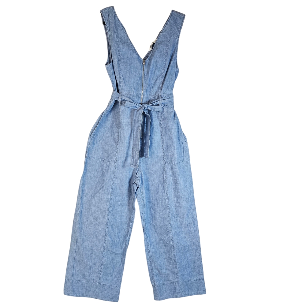 Zara Women's Denim Jumpsuit S Wide leg Pants Blue M - Picture 2 of 12
